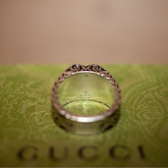 SOLD ! Authentic Gucci Sterling Silver Heart Ring US 7.5 - Picture 6 of 7